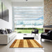 Square Abstract Sedona Brown Modern Rug in a Living Room, abs93