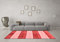 Machine Washable Abstract Red Modern Rug, wshabs93red