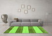 Machine Washable Abstract Green Modern Area Rugs in a Living Room,, wshabs93grn