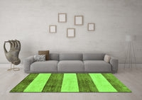 Machine Washable Abstract Green Modern Rug, wshabs93grn