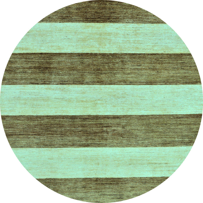 Round Machine Washable Abstract Light Blue Modern Rug, wshabs93lblu