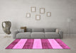 Machine Washable Abstract Purple Modern Area Rugs in a Living Room, wshabs93pur