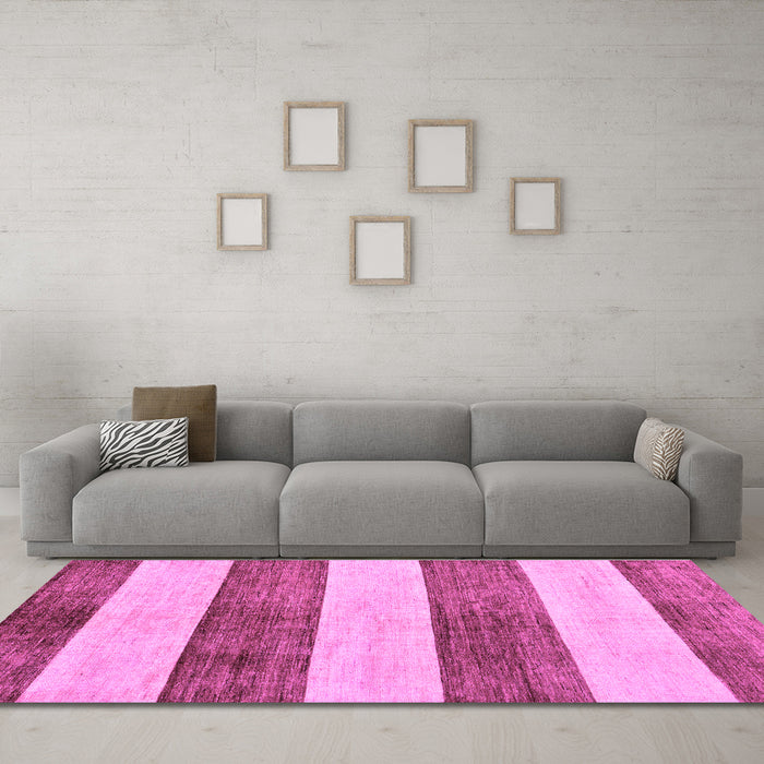 Machine Washable Abstract Purple Modern Area Rugs in a Living Room, wshabs93pur