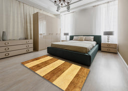 Abstract Sedona Brown Modern Rug in a Bedroom, abs93