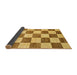 Sideview of Abstract Sedona Brown Checkered Rug, abs94