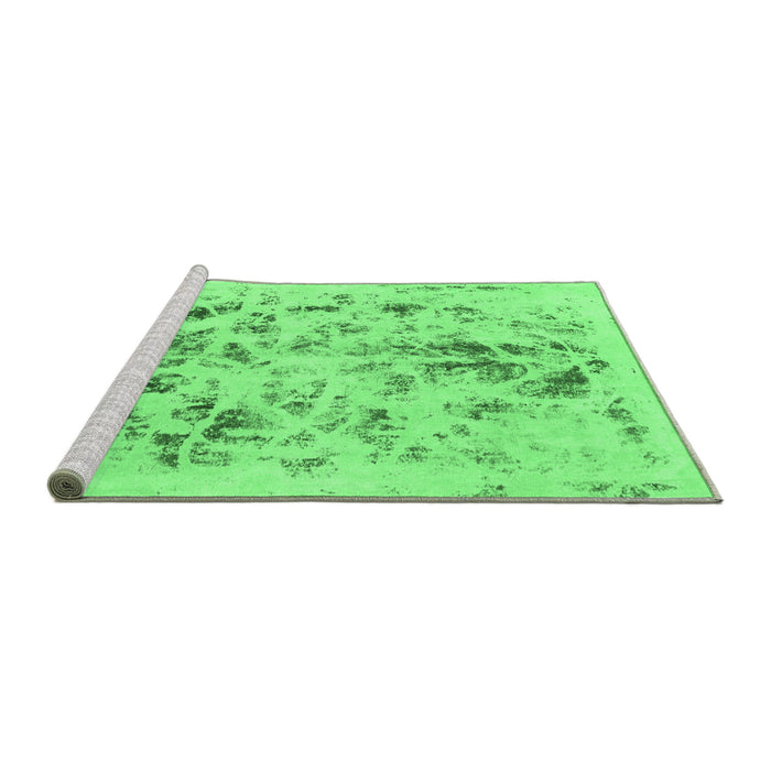 Sideview of Machine Washable Abstract Emerald Green Modern Area Rugs, wshabs940emgrn