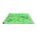 Sideview of Machine Washable Abstract Emerald Green Modern Area Rugs, wshabs940emgrn