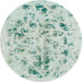 Round Abstract Mint Green Modern Rug, abs940