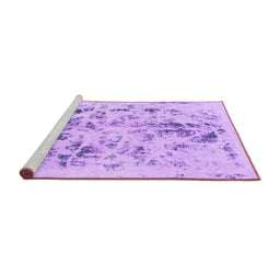 Sideview of Machine Washable Abstract Purple Modern Area Rugs, wshabs940pur