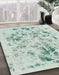 Machine Washable Abstract Magic Mint Green Rug in a Family Room, wshabs940