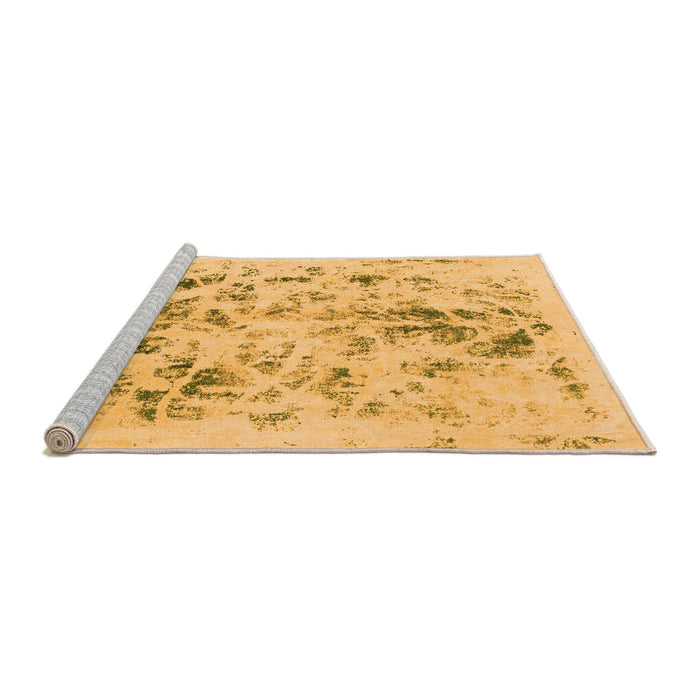 Sideview of Machine Washable Abstract Orange Modern Area Rugs, wshabs940org