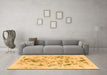 Machine Washable Abstract Orange Modern Area Rugs in a Living Room, wshabs940org