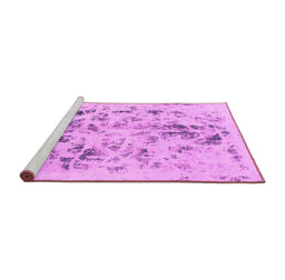 Sideview of Machine Washable Abstract Pink Modern Rug, wshabs940pnk