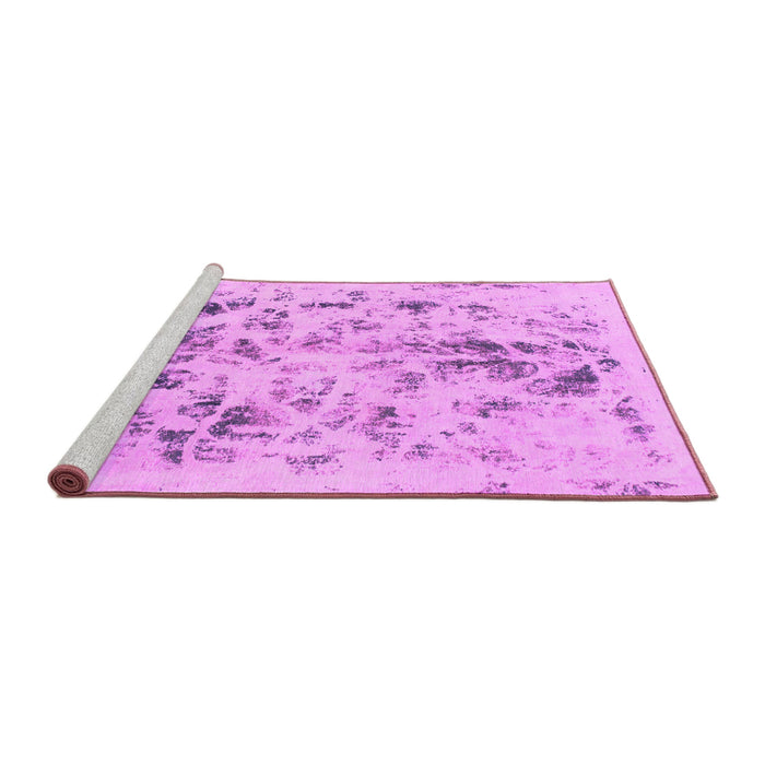 Sideview of Machine Washable Abstract Pink Modern Rug, wshabs940pnk