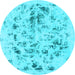 Round Machine Washable Abstract Light Blue Modern Rug, wshabs940lblu