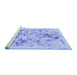 Sideview of Machine Washable Abstract Blue Modern Rug, wshabs940blu