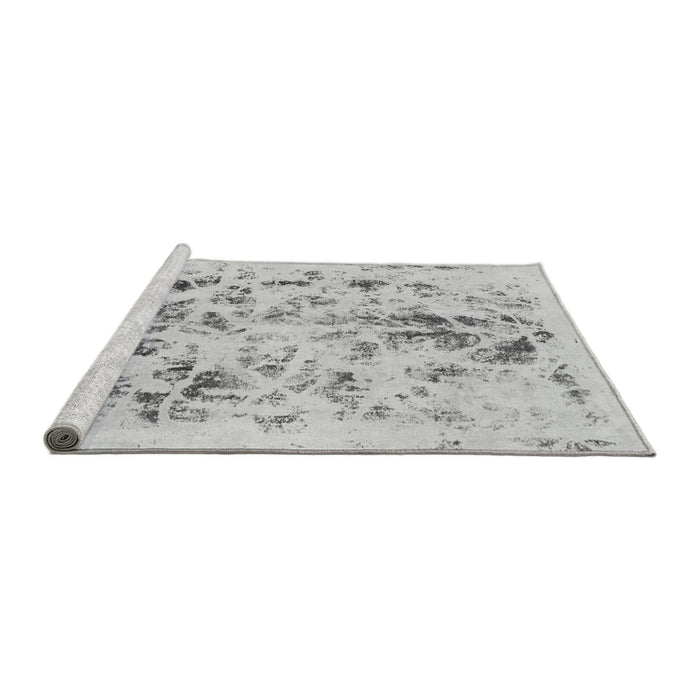 Sideview of Machine Washable Abstract Gray Modern Rug, wshabs940gry