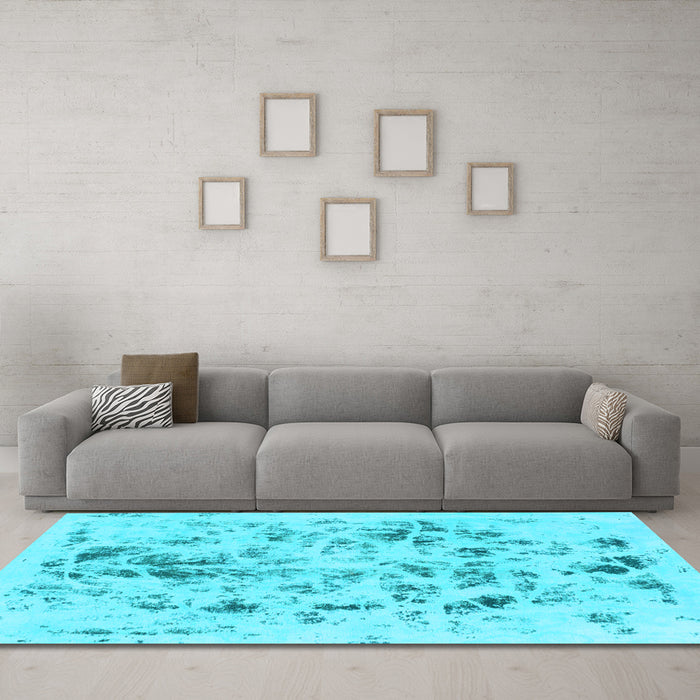 Machine Washable Abstract Light Blue Modern Rug in a Living Room, wshabs940lblu
