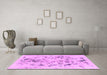 Machine Washable Abstract Pink Modern Rug in a Living Room, wshabs940pnk