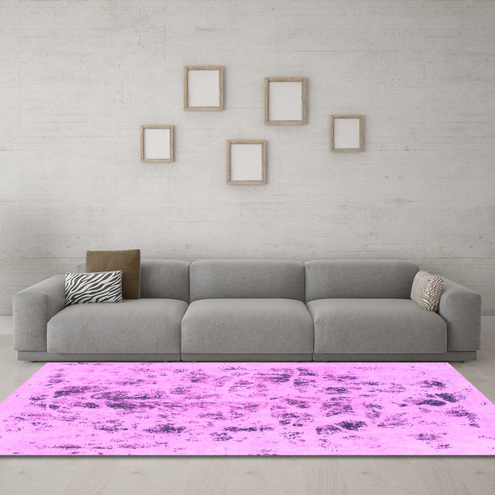 Machine Washable Abstract Pink Modern Rug in a Living Room, wshabs940pnk