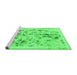 Sideview of Machine Washable Abstract Green Modern Area Rugs, wshabs940grn