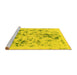 Sideview of Machine Washable Abstract Yellow Modern Rug, wshabs940yw