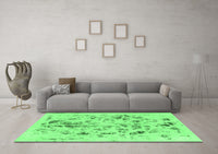 Machine Washable Abstract Emerald Green Modern Rug, wshabs940emgrn