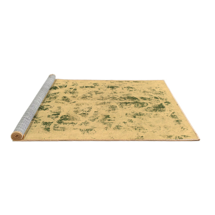 Sideview of Machine Washable Abstract Brown Modern Rug, wshabs940brn