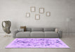 Machine Washable Abstract Purple Modern Area Rugs in a Living Room, wshabs940pur