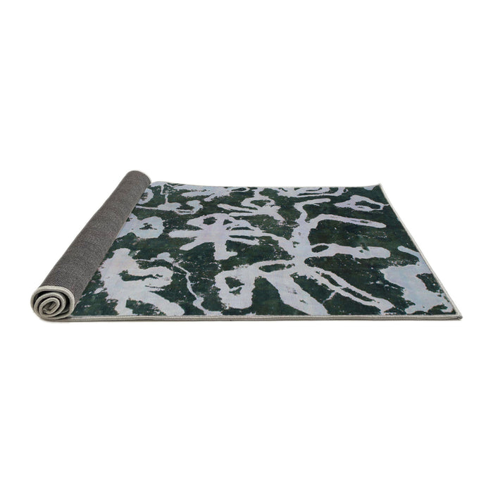 Sideview of Abstract Dark Slate Gray Green Modern Rug, abs941