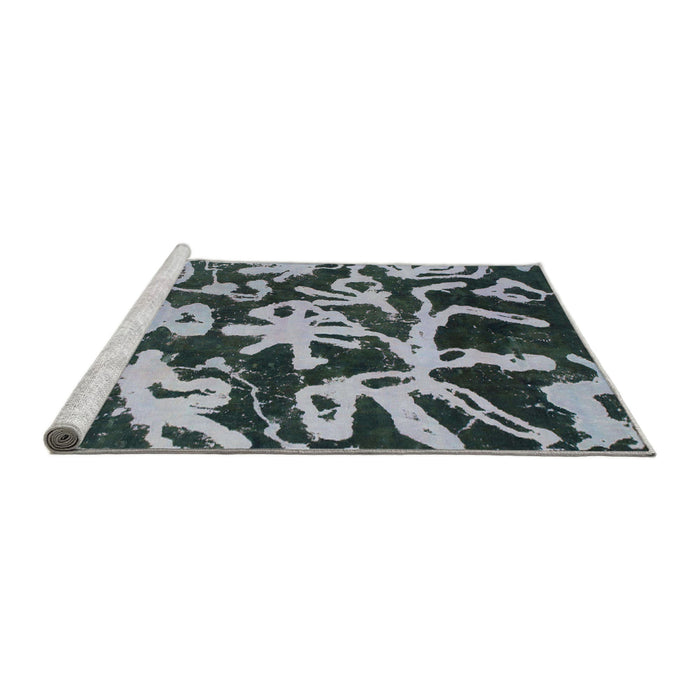 Sideview of Machine Washable Abstract Dark Slate Gray Green Rug, wshabs941