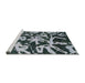 Sideview of Machine Washable Abstract Dark Slate Gray Green Rug, wshabs941