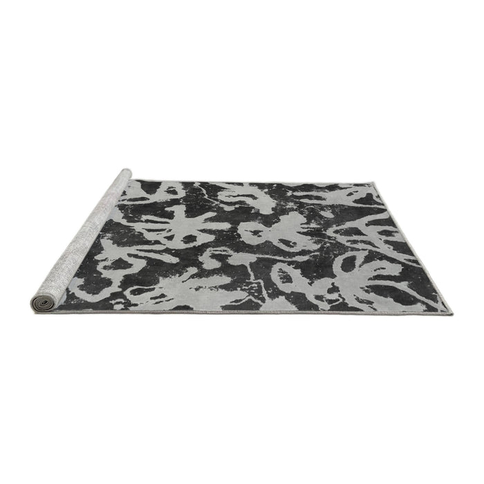 Sideview of Machine Washable Abstract Gray Modern Rug, wshabs941gry