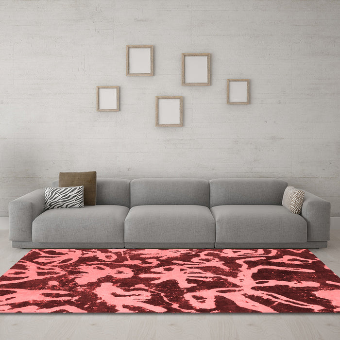 Modern Red Washable Rugs