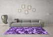 Machine Washable Abstract Purple Modern Area Rugs in a Living Room, wshabs941pur