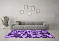 Machine Washable Abstract Purple Modern Rug, wshabs941pur