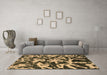 Machine Washable Abstract Brown Modern Rug in a Living Room,, wshabs941brn