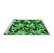 Sideview of Machine Washable Abstract Emerald Green Modern Area Rugs, wshabs941emgrn