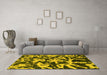 Machine Washable Abstract Yellow Modern Rug in a Living Room, wshabs941yw