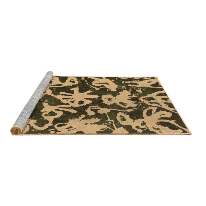 Sideview of Machine Washable Abstract Brown Modern Rug, wshabs941brn
