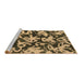 Sideview of Machine Washable Abstract Brown Modern Rug, wshabs941brn