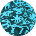 Round Abstract Light Blue Modern Rug, abs941lblu