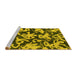 Sideview of Machine Washable Abstract Yellow Modern Rug, wshabs941yw