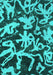 Machine Washable Abstract Turquoise Modern Area Rugs, wshabs941turq