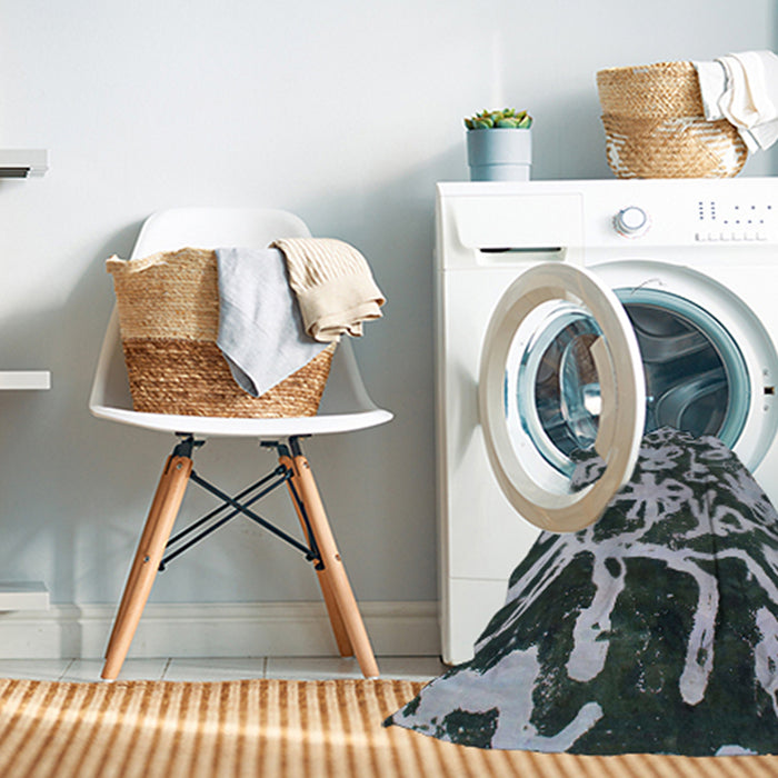 Machine Washable Abstract Dark Slate Gray Green Rug in a Washing Machine, wshabs941