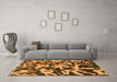 Machine Washable Abstract Orange Modern Area Rugs in a Living Room, wshabs941org