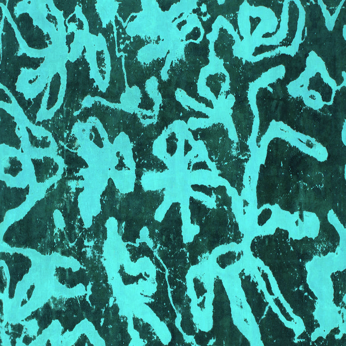 Square Abstract Turquoise Modern Rug, abs941turq