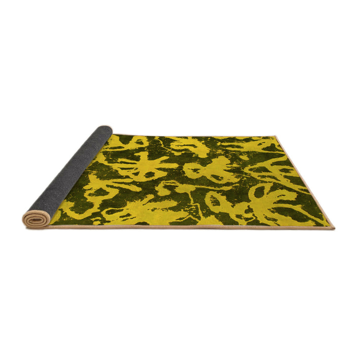 Sideview of Abstract Yellow Modern Rug, abs941yw