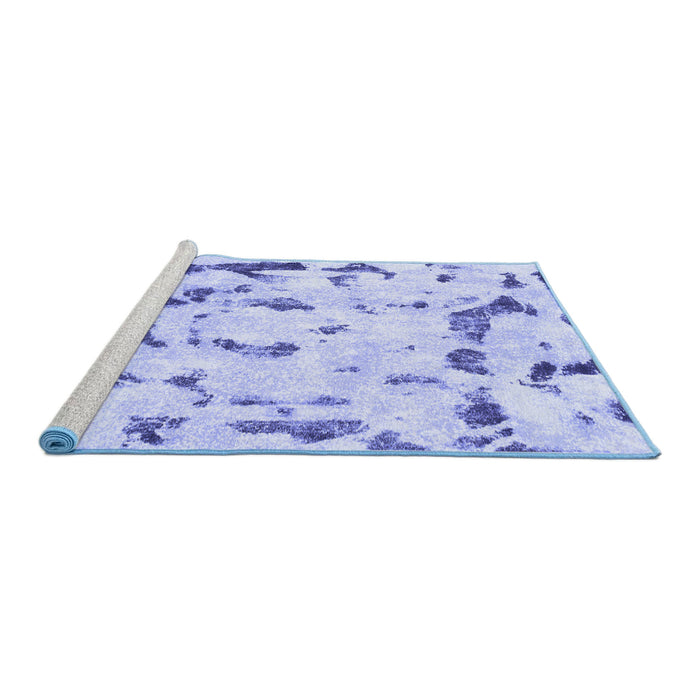 Sideview of Machine Washable Abstract Blue Modern Rug, wshabs942blu