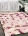 Machine Washable Abstract Light Coral Pink Rug in a Family Room, wshabs942